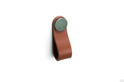 Poignée de meuble Flexa 70 Cuir Beige avec Étain