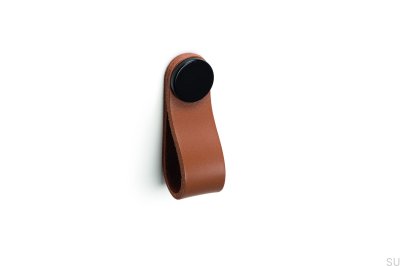 Poignée de meuble Flexa 70, cuir beige avec noir