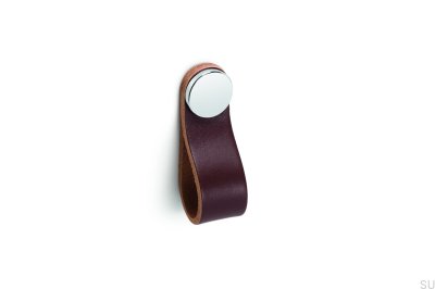 Poignée de meuble Flexa 70 Cuir Marron avec Argent