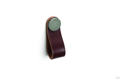 Poignée de meuble Flexa 70 Cuir Marron avec Étain