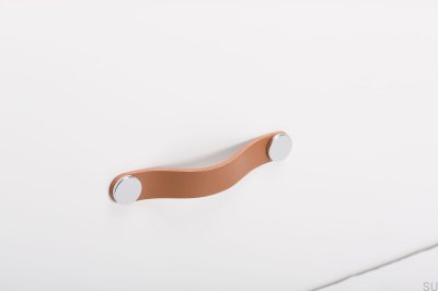 Poignée de meuble Flexa 128 Cuir Beige avec Argent