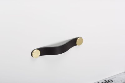 Poignée de meuble Flexa 128 Cuir Noir avec Or