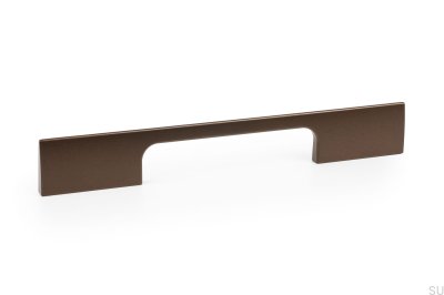 Poignée de meuble allongée Peak 192, aluminium, brun métallisé