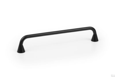 Poignée de meuble oblongue Bella 160, métal noir mat