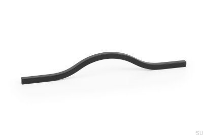 Poignée de meuble allongée Brave 192 en aluminium noir
