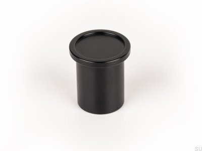 Bouton de meuble Rond Aluminium Noir Brossé