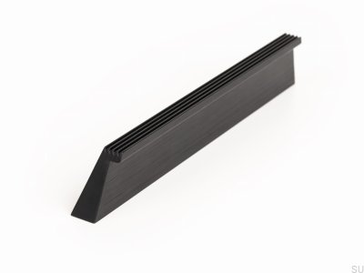 Poignée de meuble Rail 160, aluminium, noir, brossé