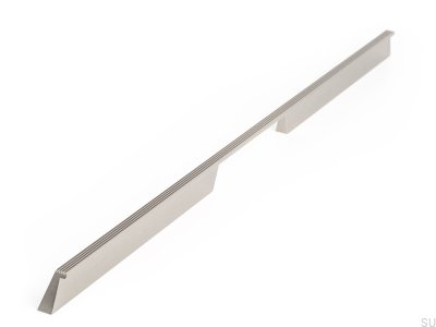 Poignée de meuble allongée Rail 576 Aluminium Argent Brossé