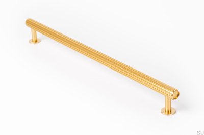 Poignée de meuble oblongue Rille 320 en Gold Brushed