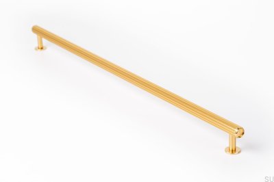 Poignée de meuble oblongue Rille 480 Or Brossé