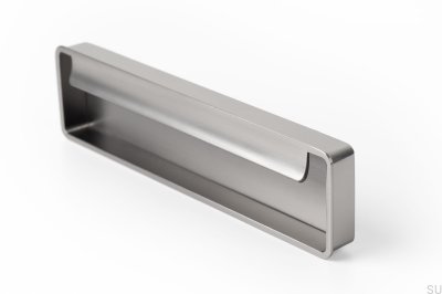 Poignée de meuble encastrée Fold Nickel Brossé