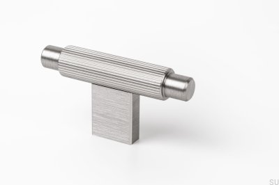 Bouton de meuble T-Bar Arpa Aluminium Argent Brossé