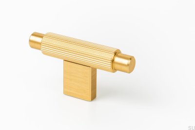 Bouton de meuble T-Bar Arpa Aluminium Or Brossé