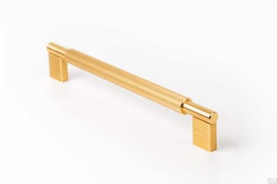 Poignée de meuble oblongue Arpa 192, Aluminium, Doré, Brossé