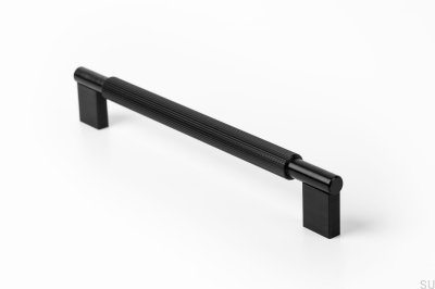 Poignée de meuble oblongue Arpa 192. Aluminium Noir Brossé