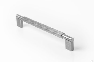 Poignée de meuble oblongue Arpa 192, Aluminium, Argent, Brossé
