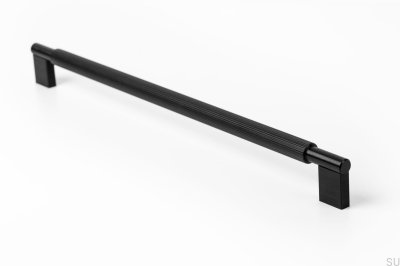 Poignée de meuble oblongue Arpa 320. Aluminium Noir Brossé