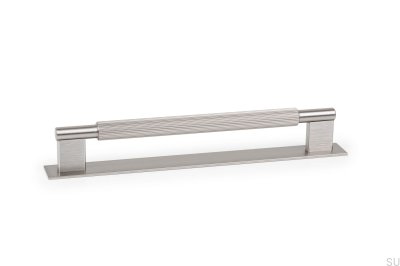 Poignée de meuble longitudinale avec Arpa Plate 192, Aluminium, Argent, Brossé
