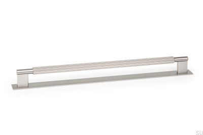 Poignée de meuble longitudinale avec rondelle Arpa Plate 320, Aluminium, Argent, Brossé