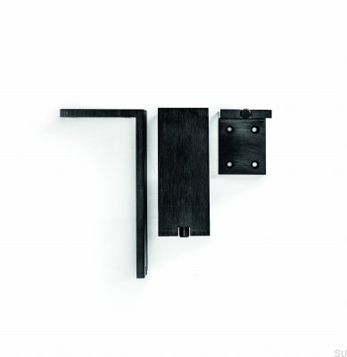Pied de meuble Fonda 150 Aluminium Noir Brossé