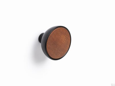 Support mural Bol noir avec bois sapelli Eco