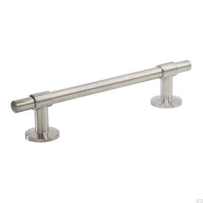 Poignée de meuble allongée en acier brossé Uniform 128
