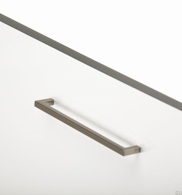 Poignée de meuble allongée U 0056 192 Metal Grey Brushed