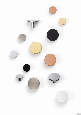 Bouton de meuble Como Big Black Nickel poli