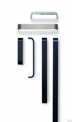 Poignée de meuble allongée Sense 128 Aluminium Noir Brossé