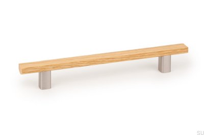 Poignée de meuble allongée Ara W 160 Chêne avec Aluminium