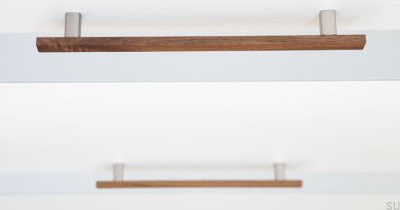 Poignée de meuble allongée Ara W 160 Noyer avec Aluminium