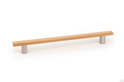 Poignée de meuble allongée Ara W 224 Chêne avec Aluminium