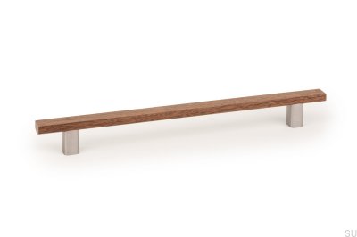 Poignée de meuble allongée Ara W 224 Noyer avec Aluminium