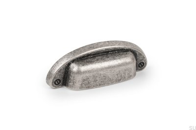 Poignée de meuble coquillage argent antique Petra 64