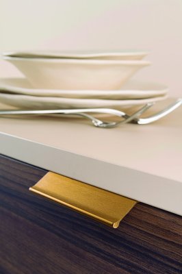 Poignée de meuble Edge Wing 128 Aluminium Or Brossé Cava