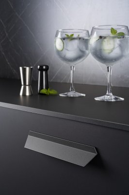 Poignée de meuble allongée Plie 64 Métal Noir Mat