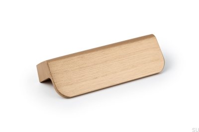 Poignée de meuble oblongue Flapp 32, aluminium, or, brossé, cava