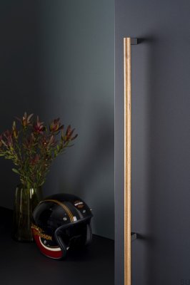 Eto 992 Poignée de meuble allongée en bois de chêne et aluminium gris