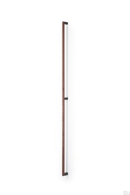 Eto 992 Poignée de meuble allongée en bois de noyer avec aluminium gris