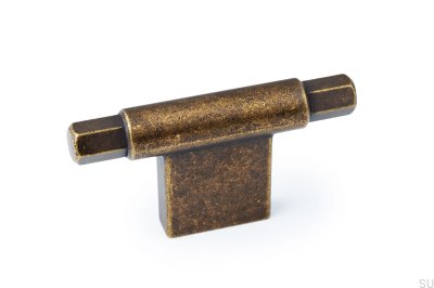 Bouton de meuble T-Bar Prisma Rustic Gold