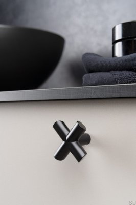Bouton de meuble Equis Metal Noir Mat
