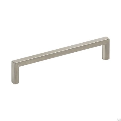 Poignée de meuble allongée Soft 128 Argent brossé