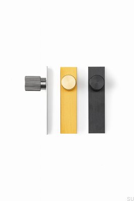 Bouton de meuble avec rondelle Arpa Plate Aluminium Silver Brushed