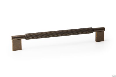 Poignée de meuble allongée en aluminium doré rustique Arpa 192