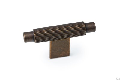 Bouton de meuble en aluminium T-Bar Arpa, or rustique