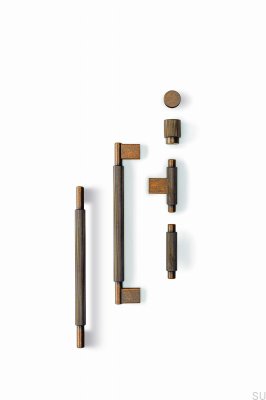 Bouton de meuble en aluminium T-Bar Arpa, or rustique