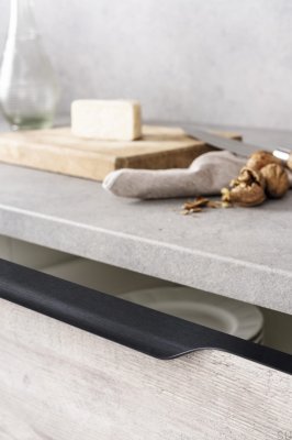 Poignée de meuble Vector edge 0434 897 Aluminium Noir Brossé