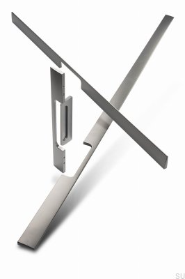 Poignée de meuble allongée Peak 768 en aluminium argent brossé