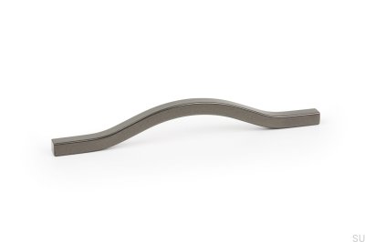 Poignée de meuble allongée Brave 128 Aluminium Gris Métallisé