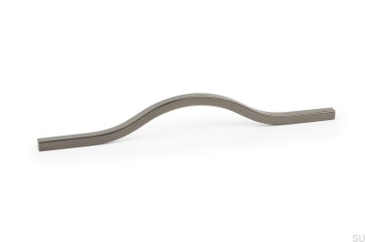 Poignée de meuble allongée Brave 192 Aluminium Gris Métallisé